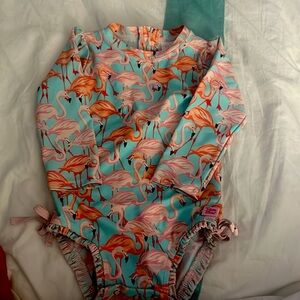RuffleButts Flamingo Bathing Suit